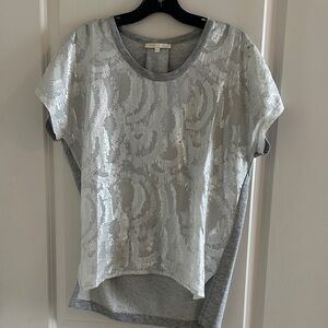 Maje Silver thread Short Sleeve Top